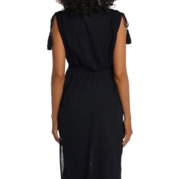 NWT LA BLANCA Island Fare Cotton Crochet Cover Up Midi Dress - Picture 3 of 9